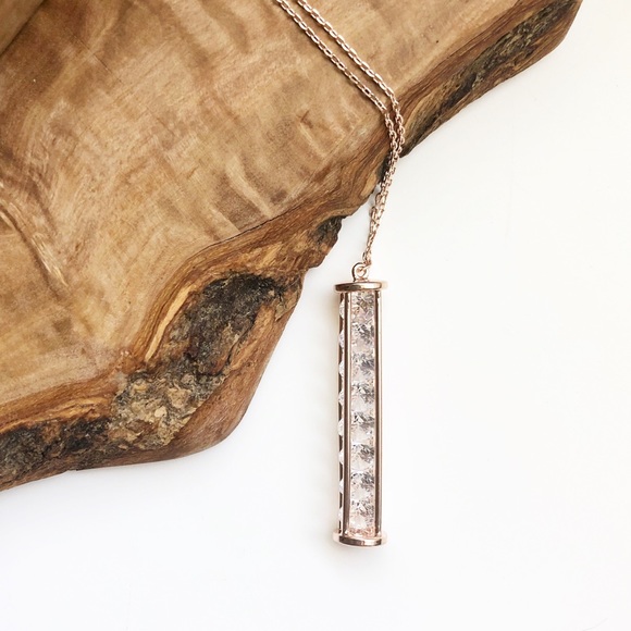 Express Jewelry - Express rose gold cubic zirconia cage necklace